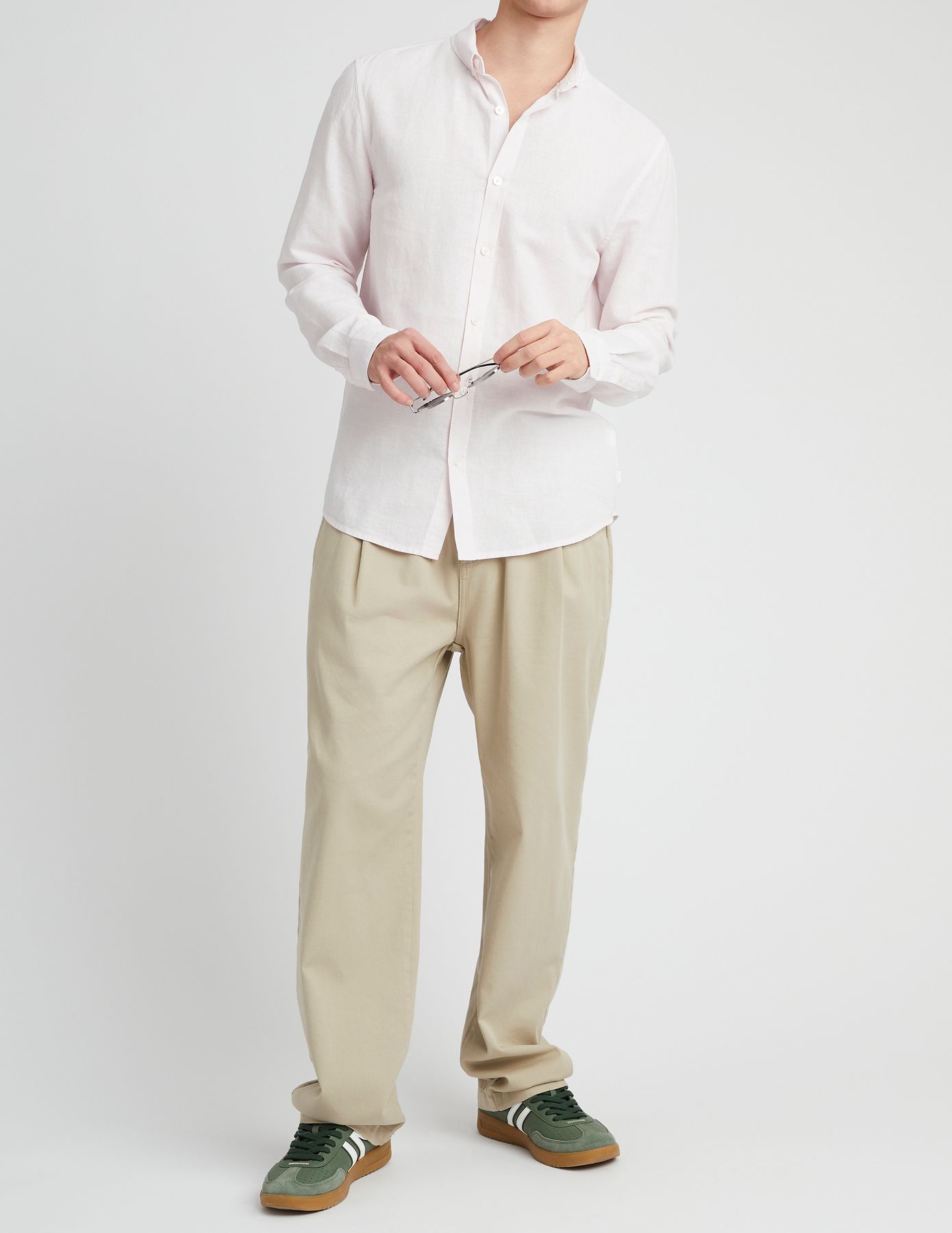 Chemise coton lin unie