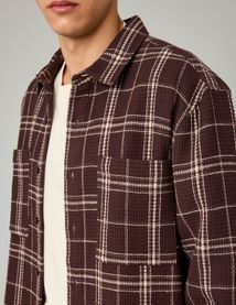 Surchemise waffle &agrave; carreaux