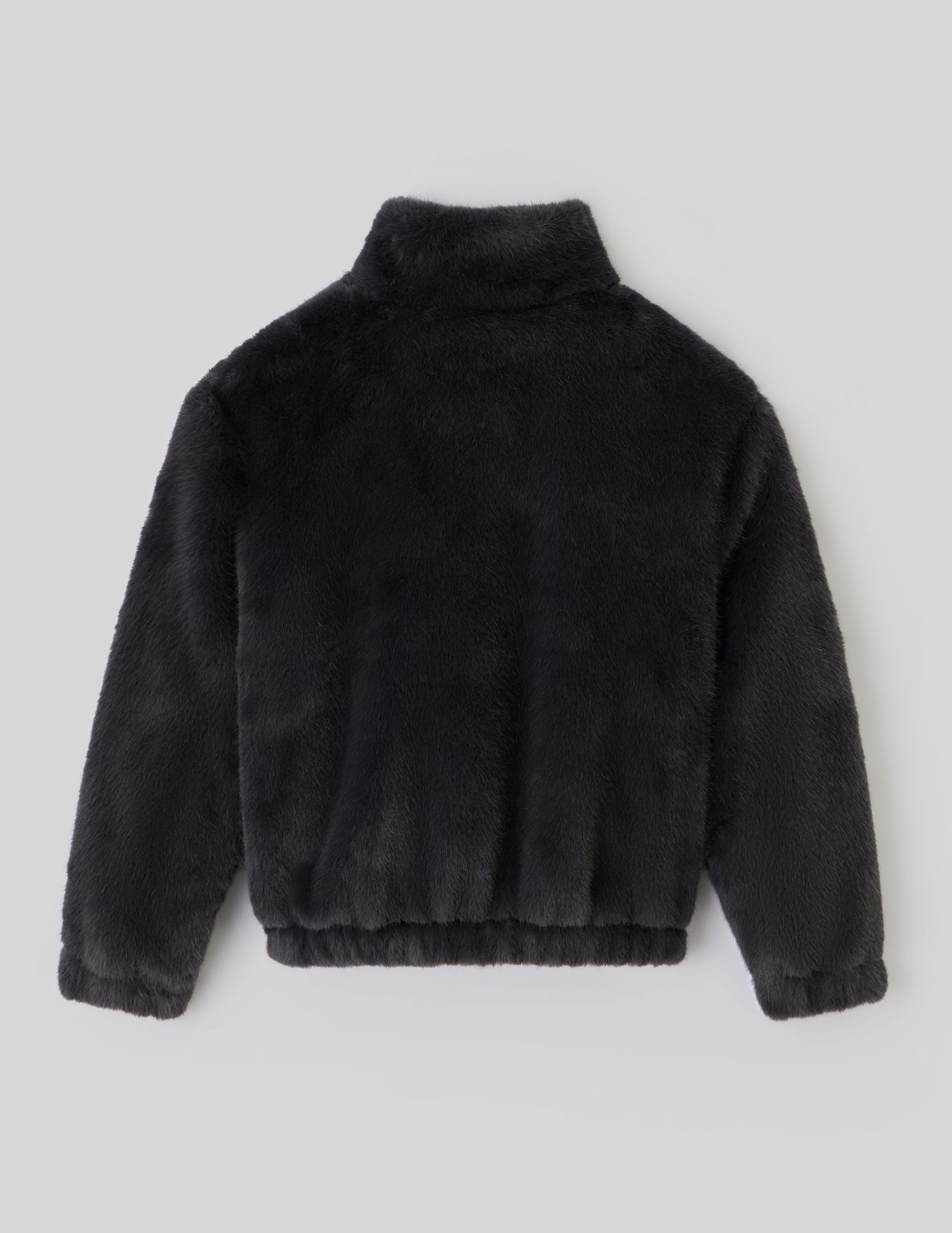 Blouson matière duveteuse col montant