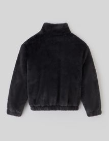 Blouson matière duveteuse col montant