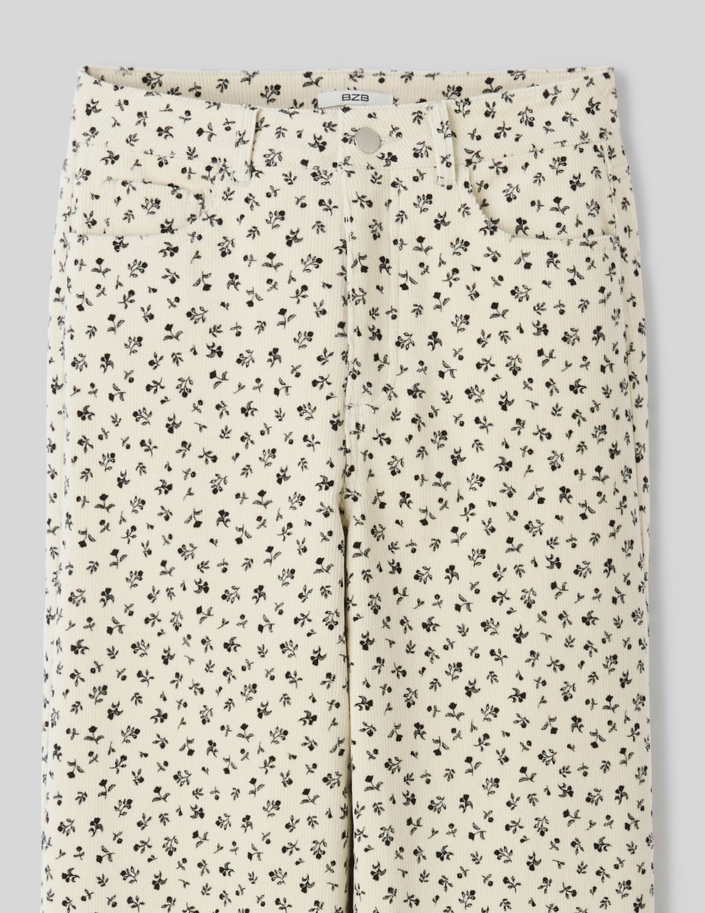 Pantalon velours wide leg imprimé