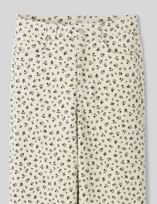 Pantalon velours wide leg imprimé