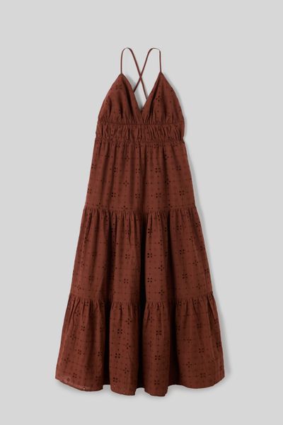 Robe longue broderie anglaise