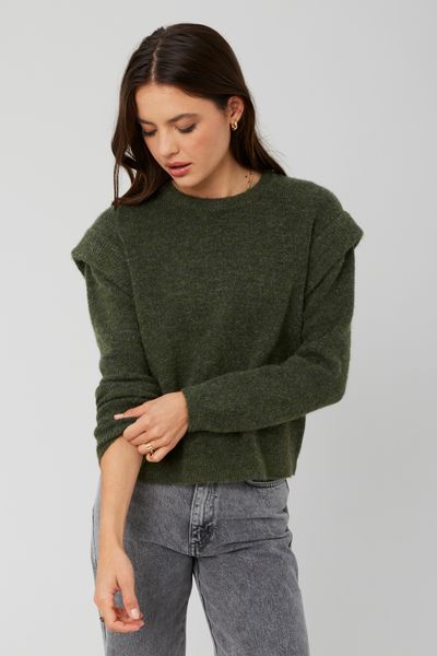 Pull col rond chiné