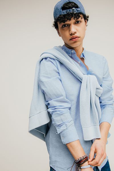 Chemise unie en coton lin