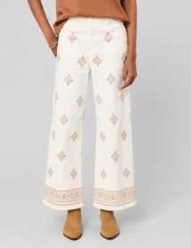 Jean wide leg brod&eacute;