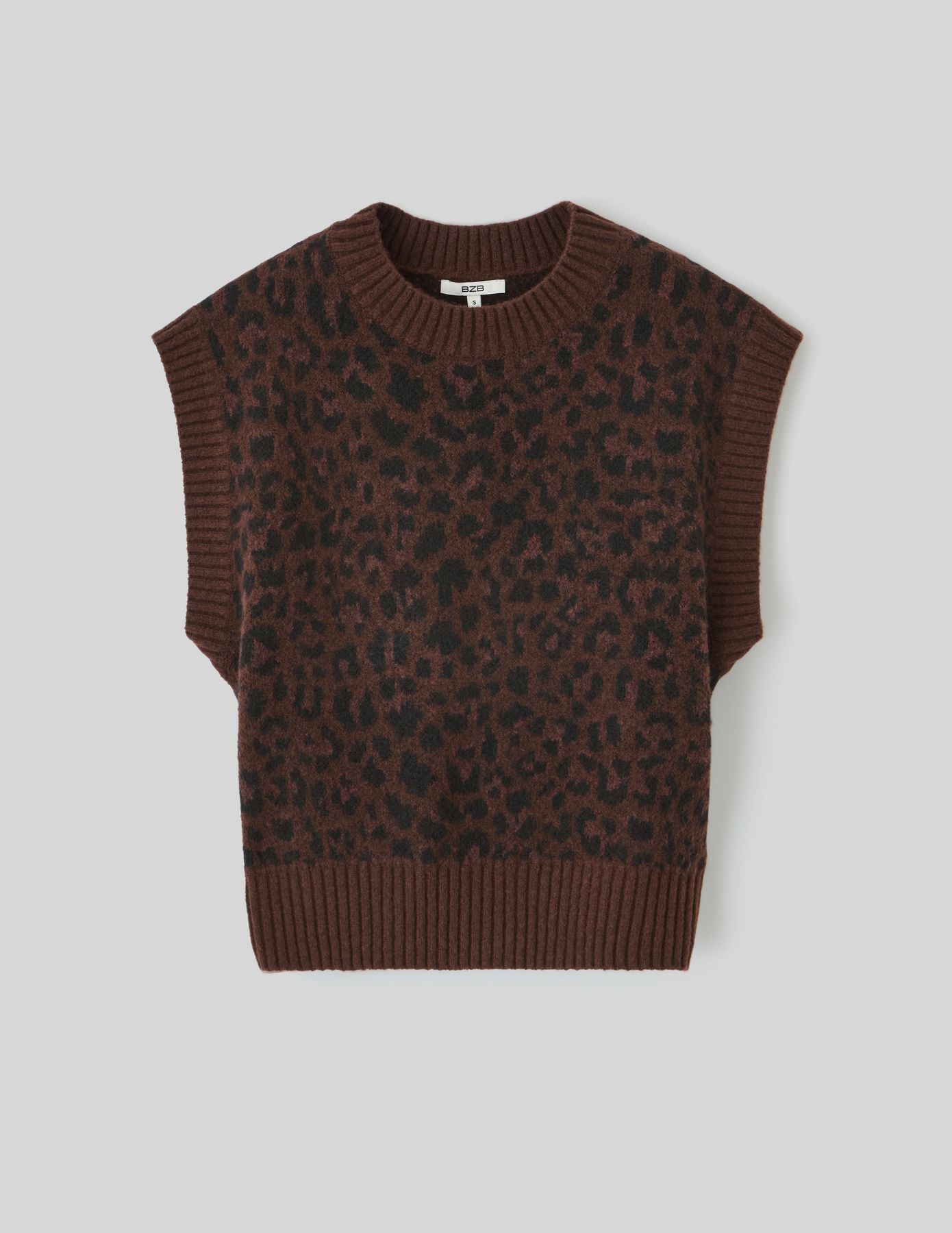 Pull sans manches léopard