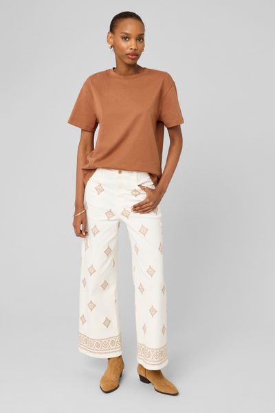 Jean wide leg brod&eacute;