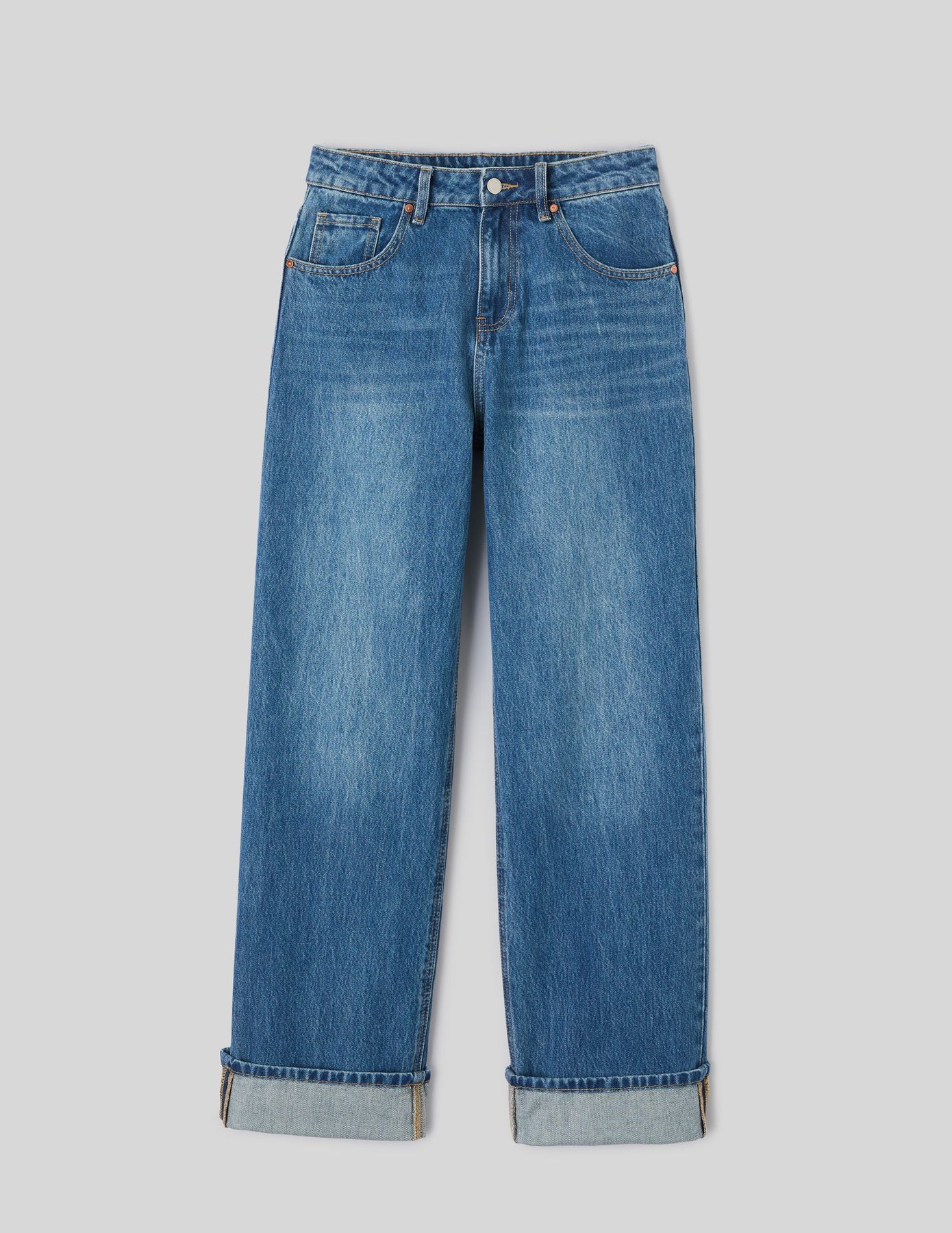 Jean baggy &agrave; revers