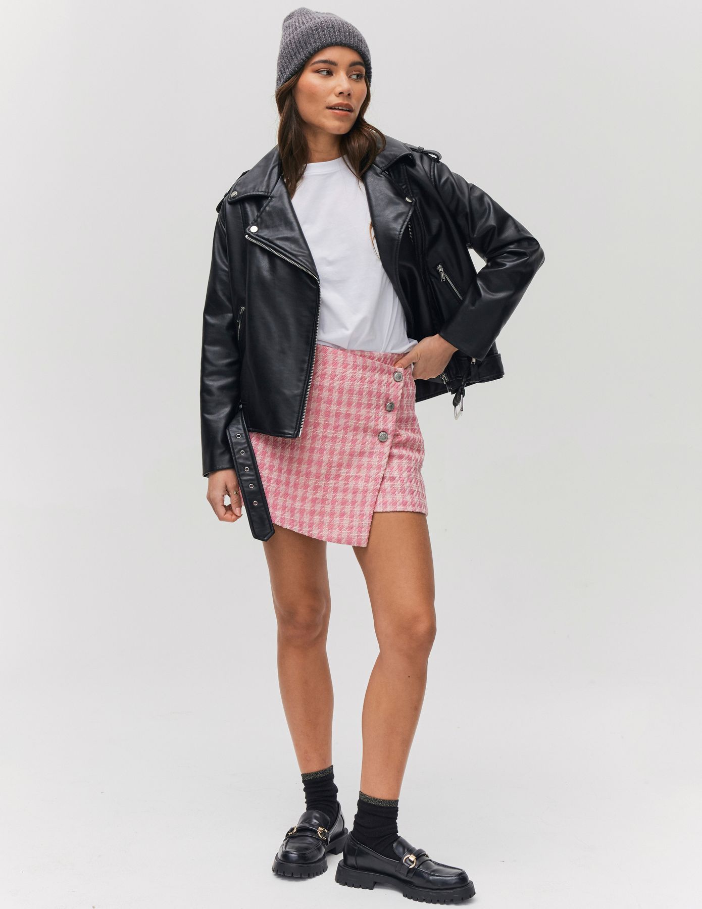 Jupe short en tweed
