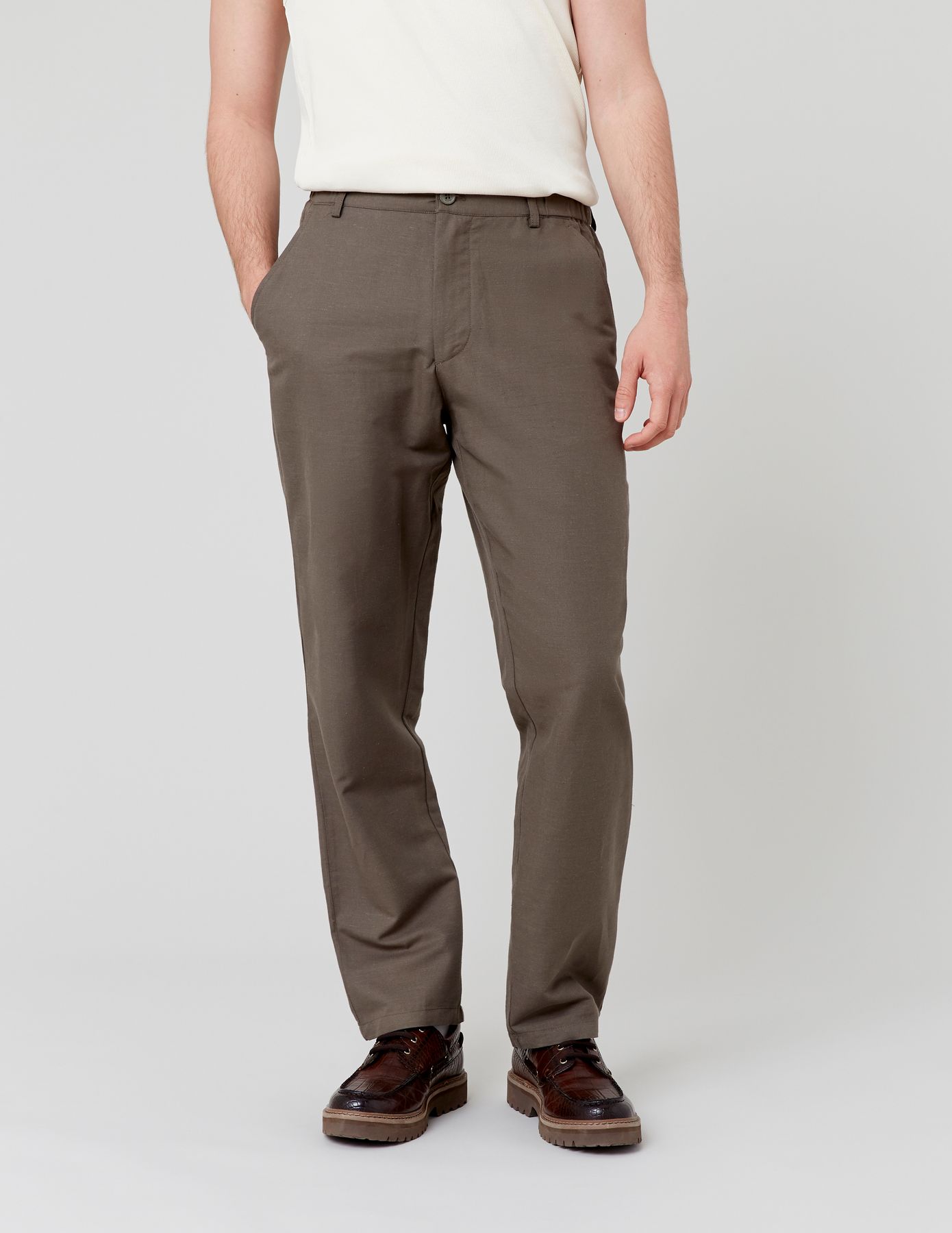Pantalon de ville coton lin