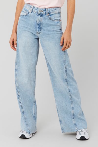 Jean wide leg empiècement côté