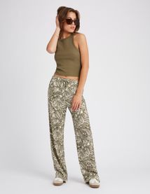 Pantalon fluide droit imprimé
