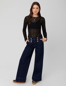 T-shirt manches longues en dentelle