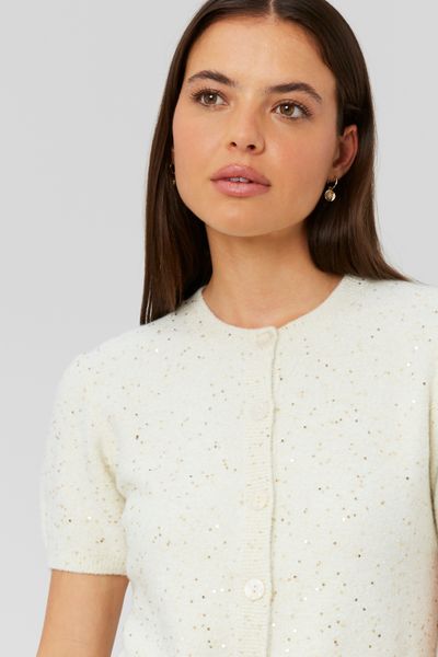Gilet manches courtes à sequins