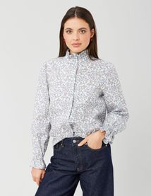 Chemise col montant imprimé floral