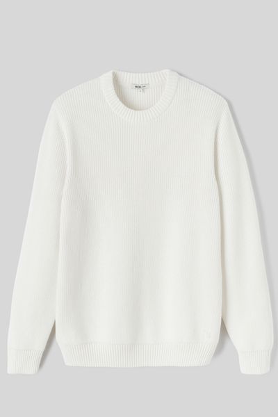 Pull col rond matière fantaisie