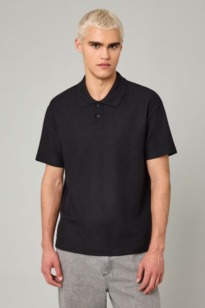 Polo maille gauffrée