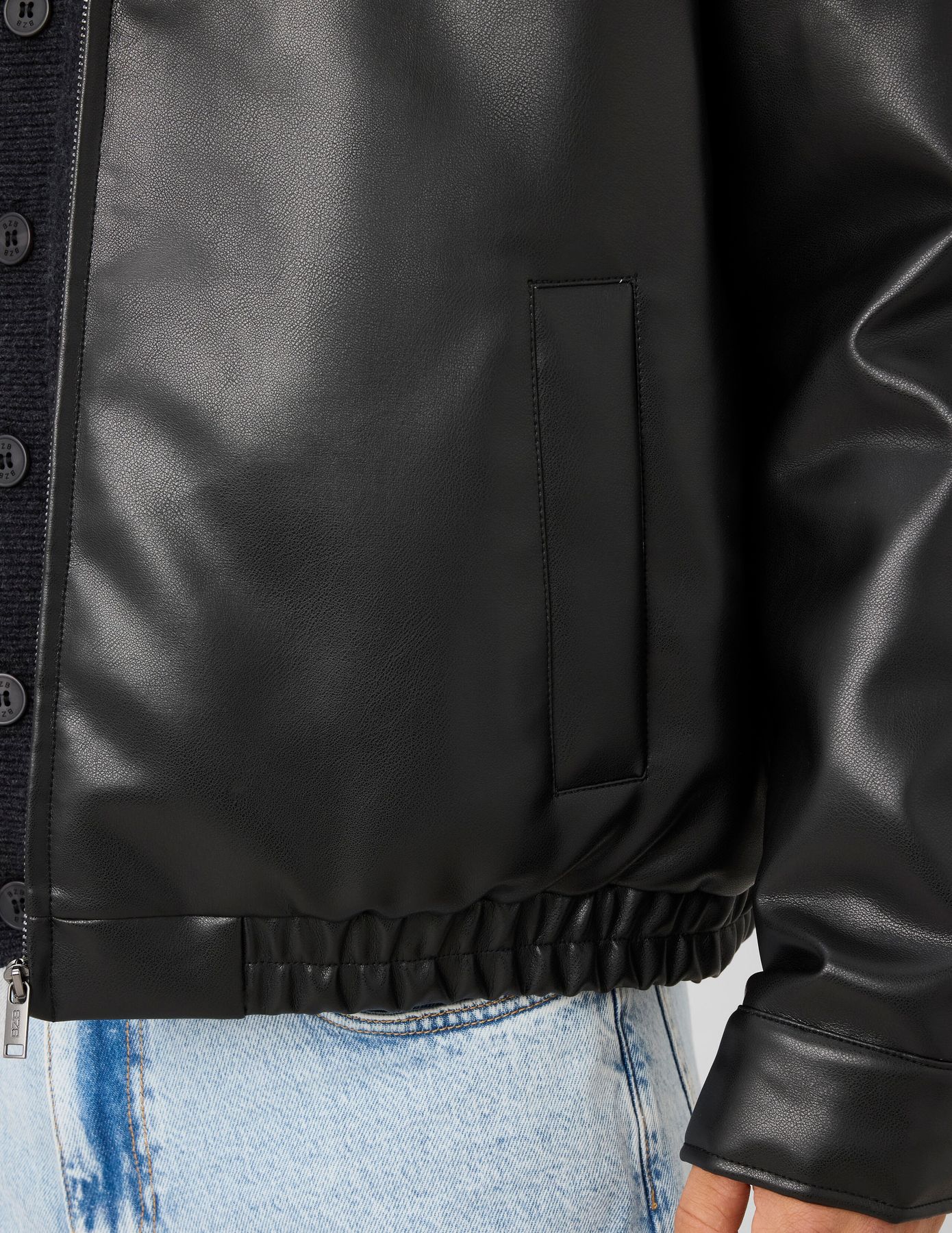 Blouson zipp&eacute; tissu enduit
