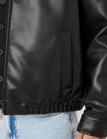 Blouson zipp&eacute; tissu enduit