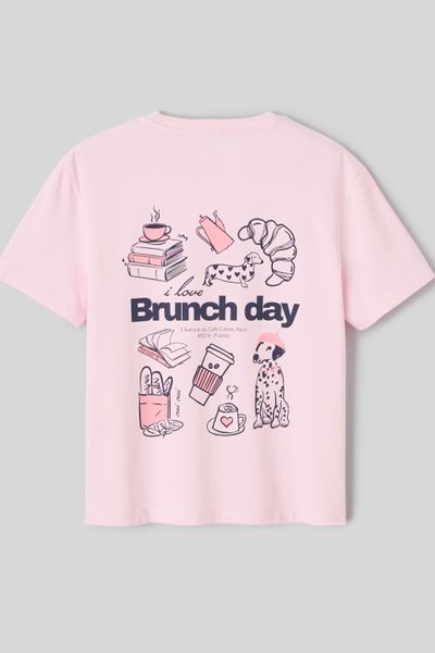 T-shirt imprim&eacute; manches courtes