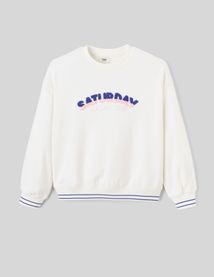 Sweat broderie bouclette