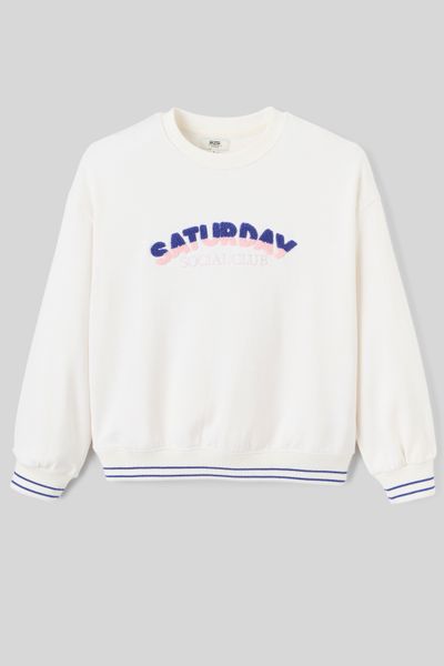 Sweat broderie bouclette
