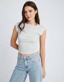 T-shirt dos nu pailleté