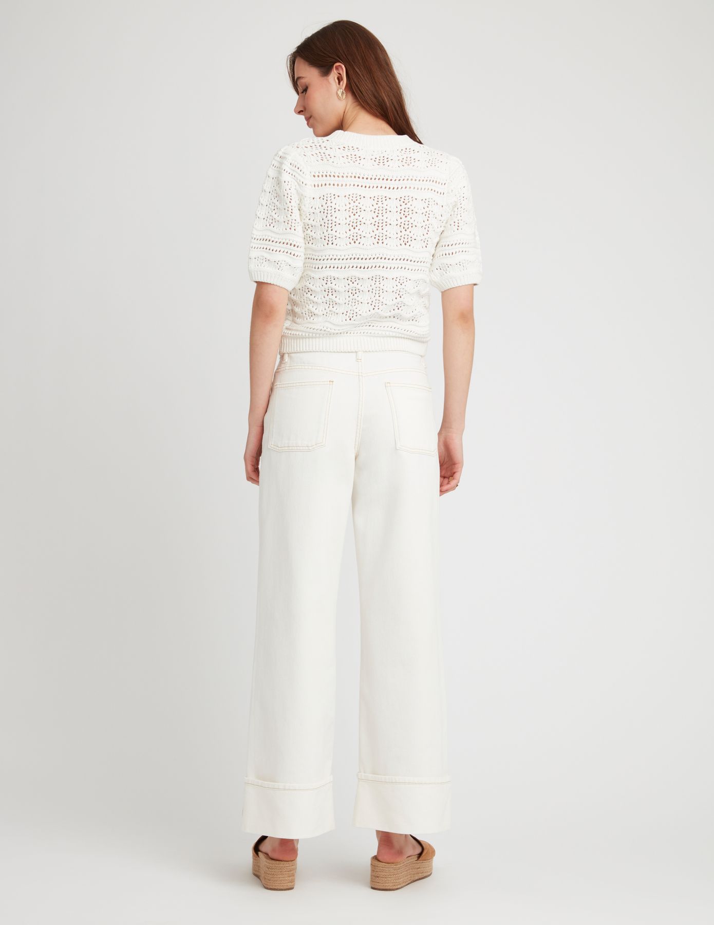 Pull manches courtes en crochet