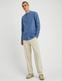 Chemise unie col mao