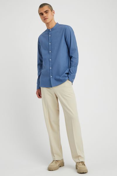 Chemise unie col mao