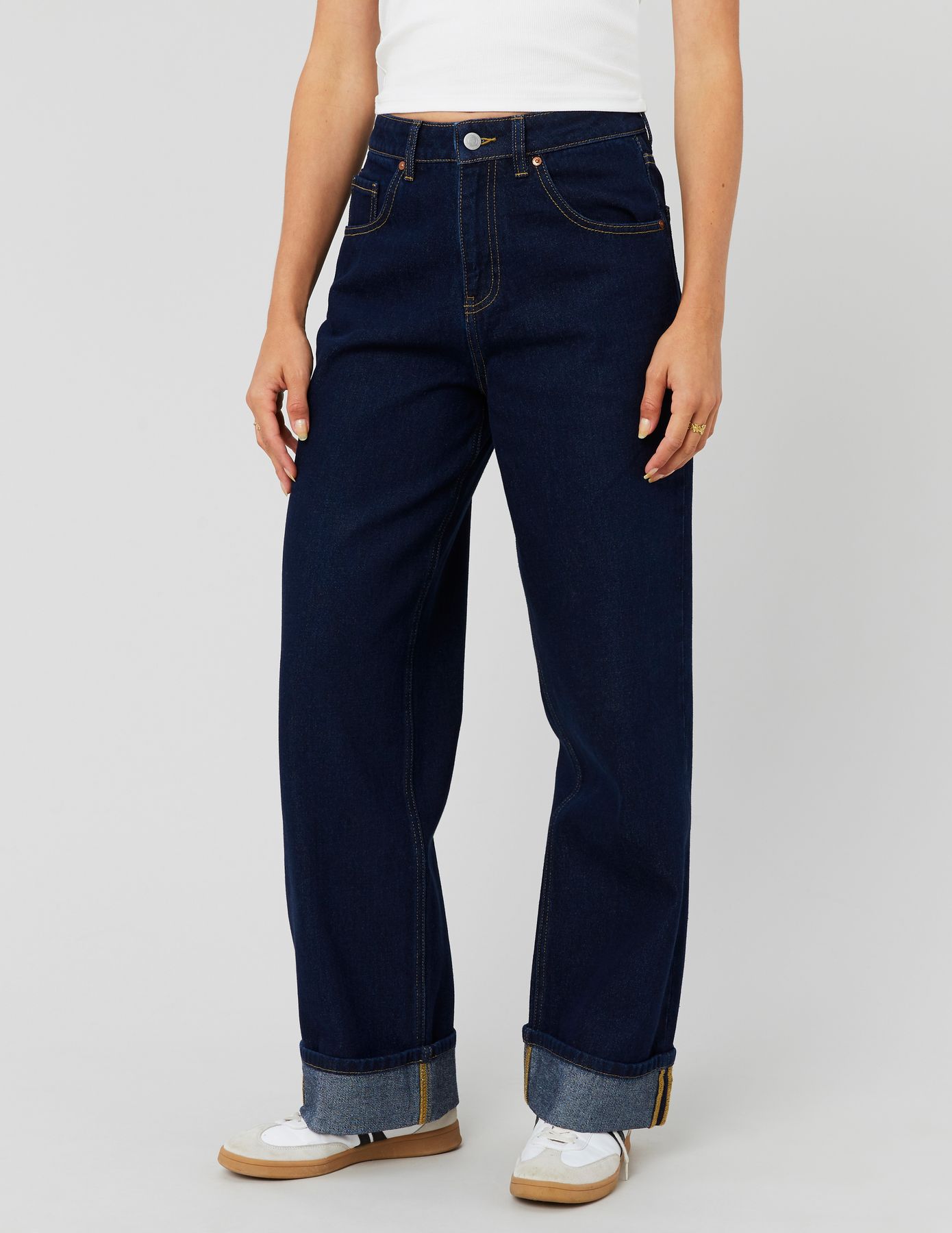 Jean baggy à revers
