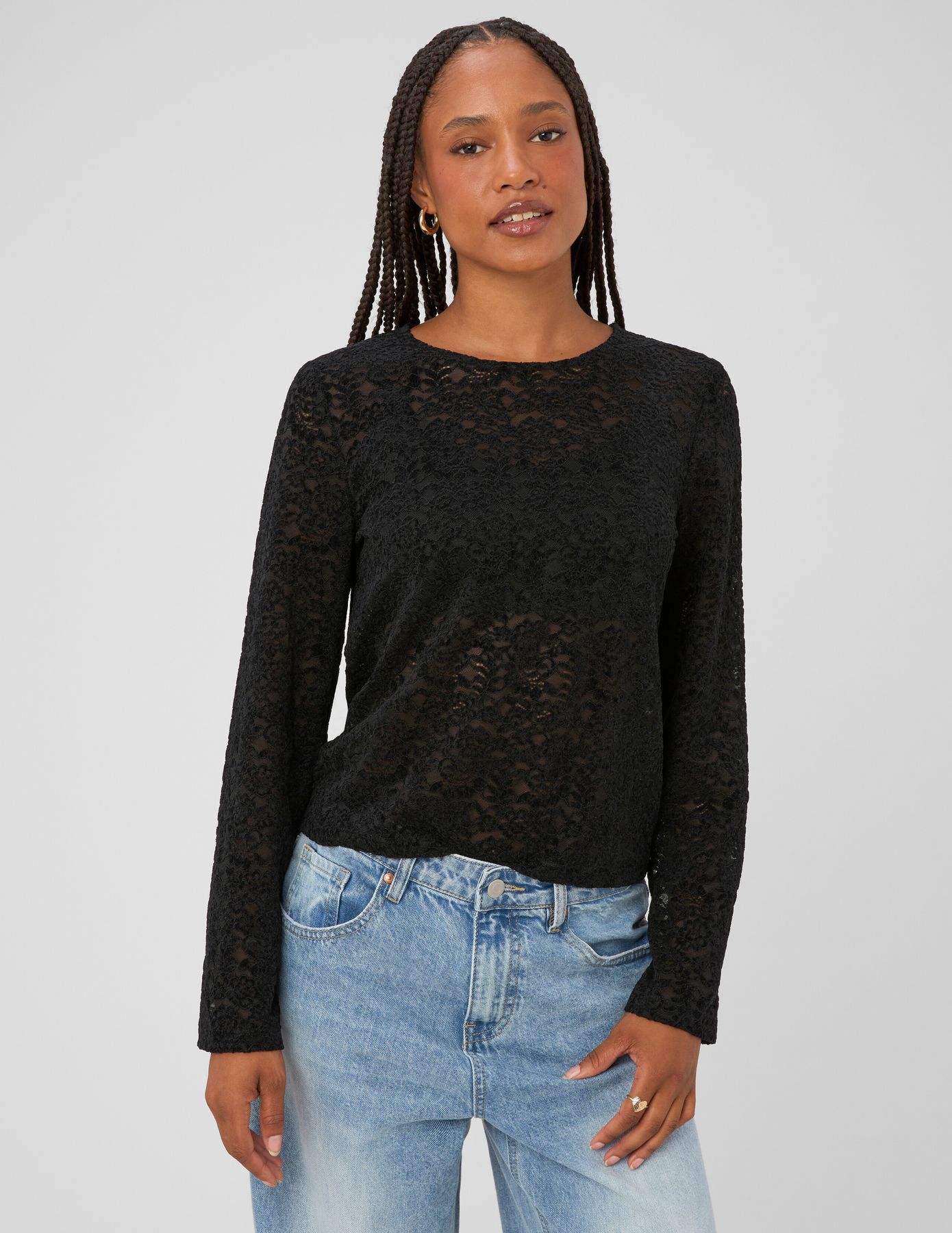 Top dentelle flock
