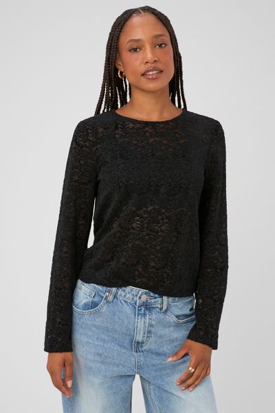 Top dentelle flock