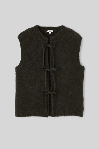 Gilet sans manche &agrave; n&oelig;uds