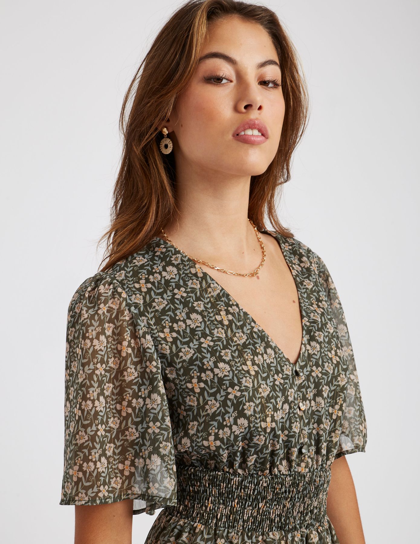 Robe longue imprim&eacute;e