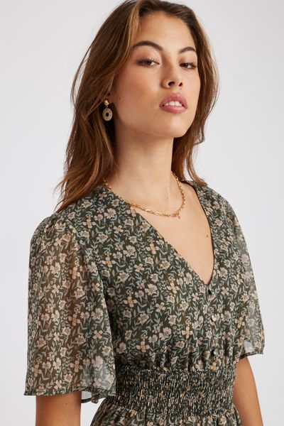 Robe longue imprim&eacute;e