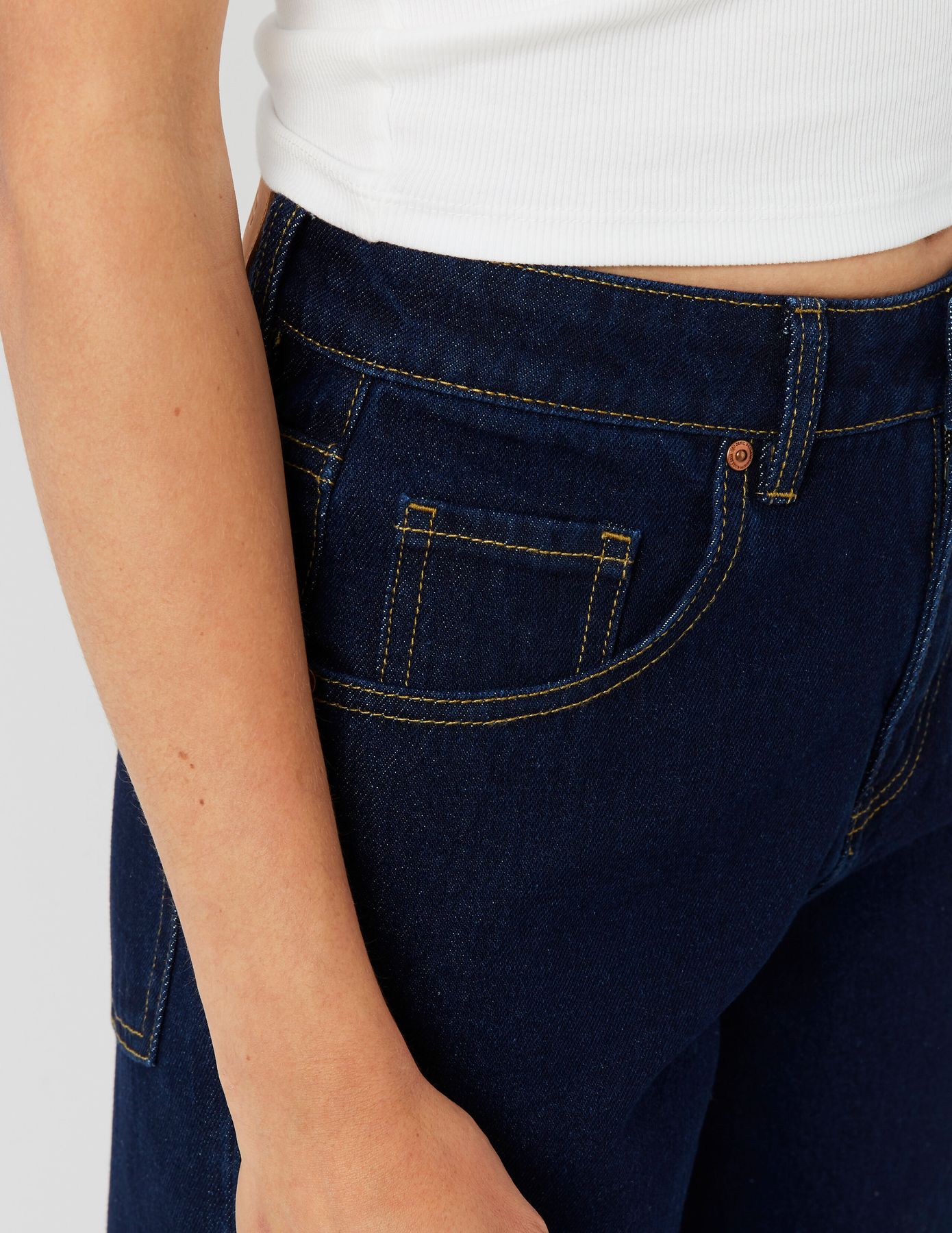 Jean baggy à revers
