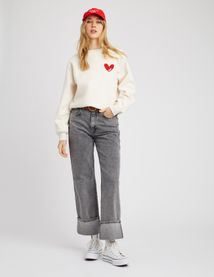 Sweat brodé patch bouclette