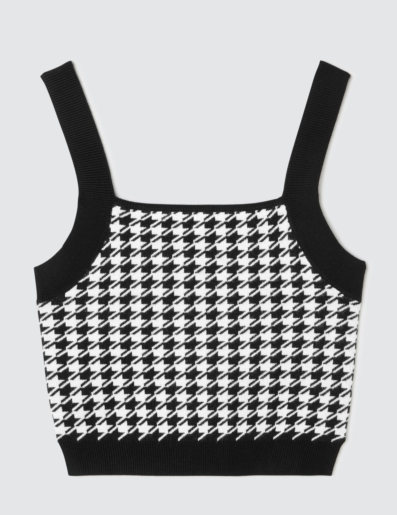 Débardeur tricot motif pied-de-poule