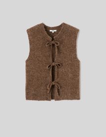 Gilet sans manche &agrave; n&oelig;uds