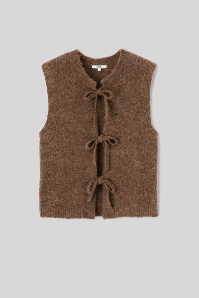 Gilet sans manche &agrave; n&oelig;uds