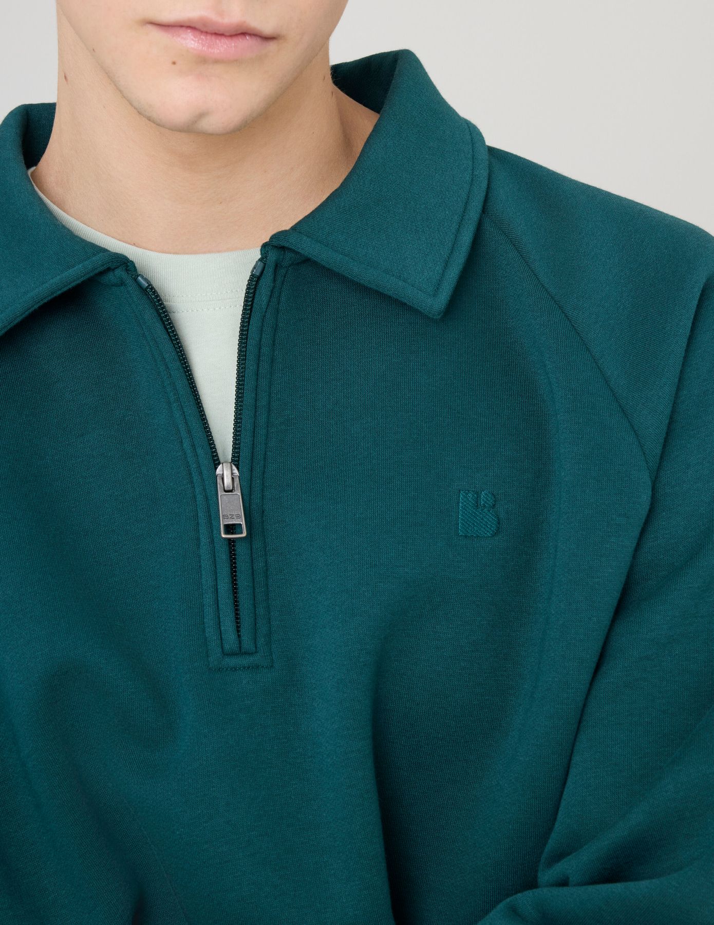 Sweat col polo zippé