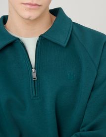 Sweat col polo zippé