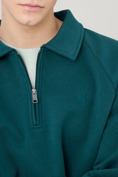 Sweat col polo zippé