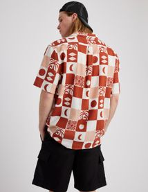 Chemisette imprim&eacute;e lin