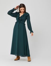 Robe longue unie en polyester recyclé