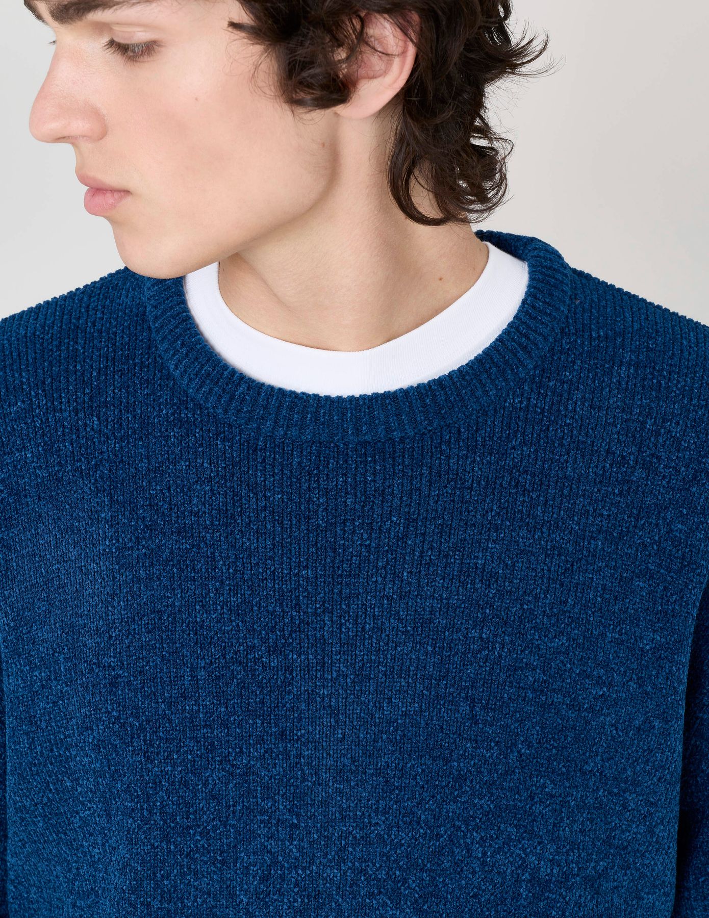 Pull chenille col rond