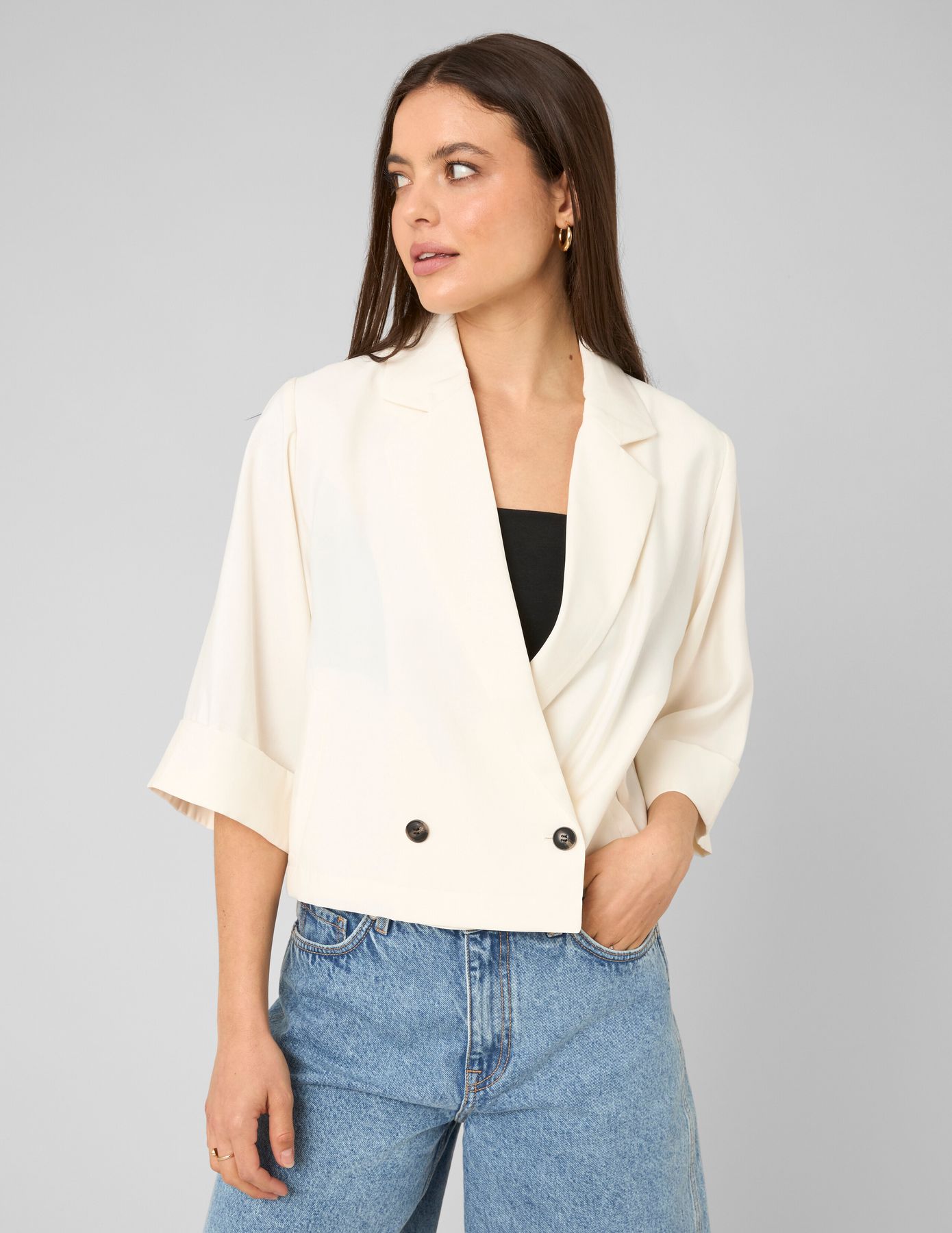 Veste blazer crois&eacute;e