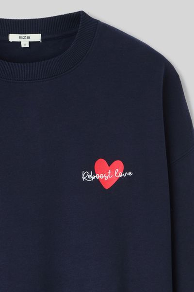 Sweat col rond brodé